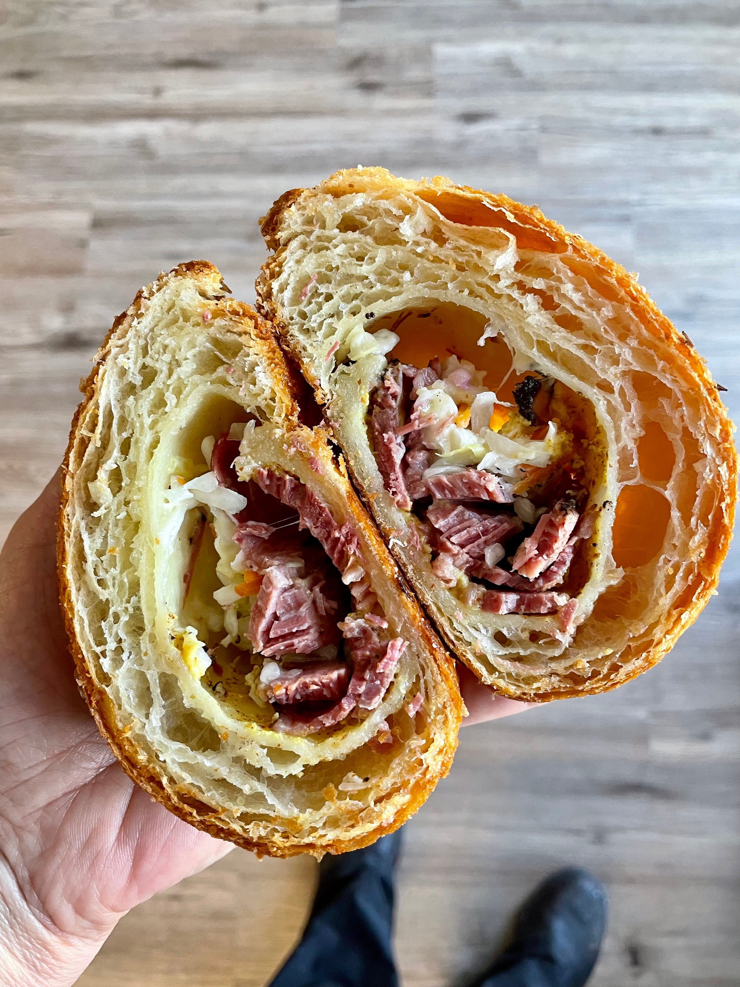 Pastrami & Coleslaw Croissant Deb's Artisan Bakehouse